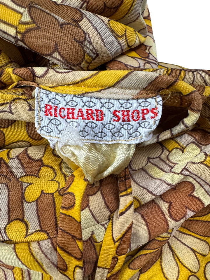 1970s Richard Shops Floral Long Sleeved Blouse - M