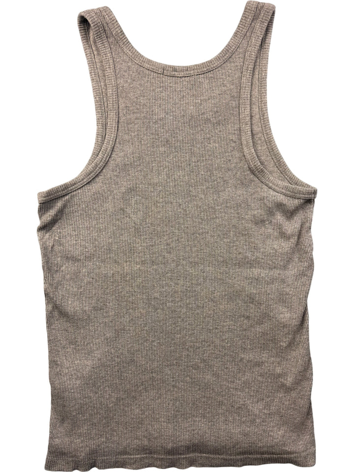 Cross Signal Grey Ribbed Tank Top - XS