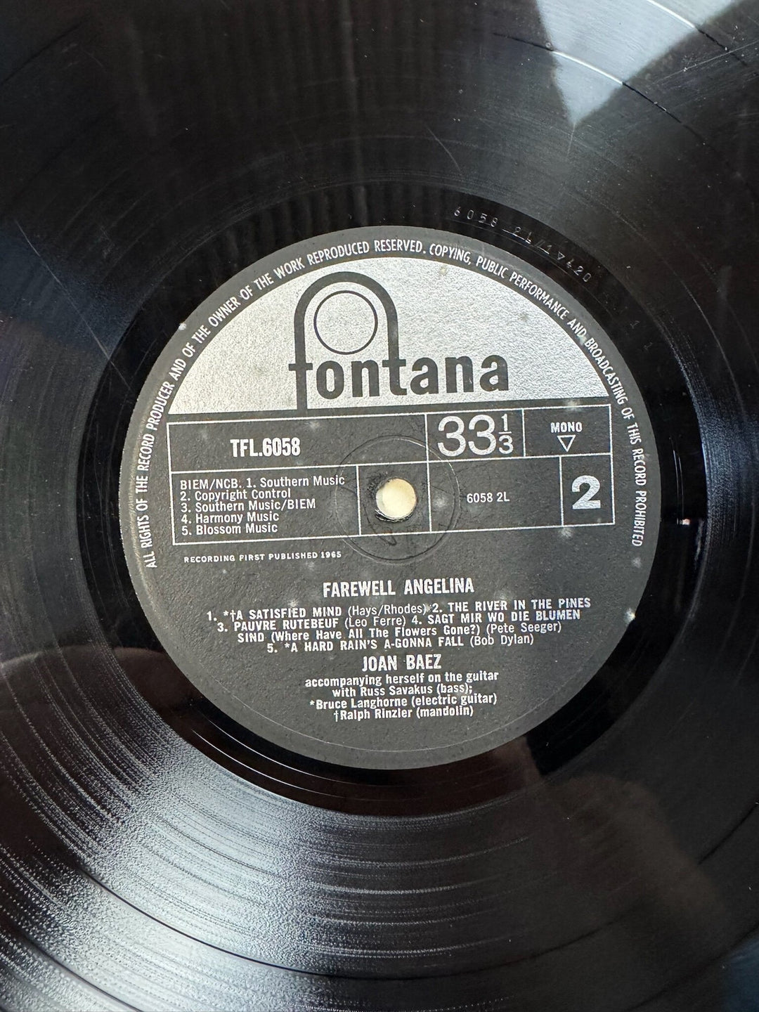 Joan Baez Farewell Angelina Vinyl Record - Fair