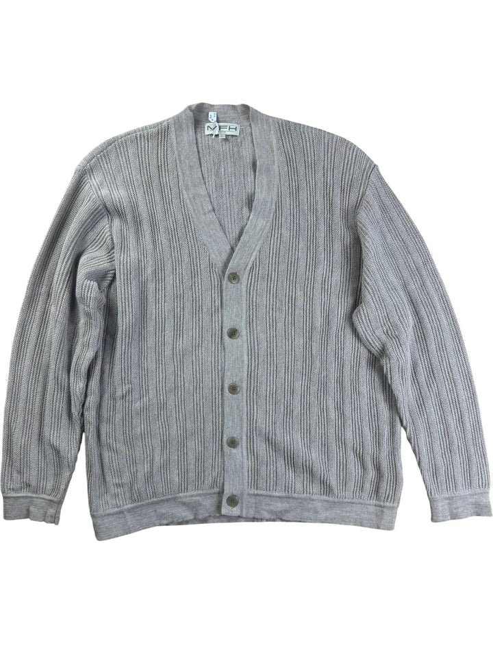 MFH Knits Grey V-Neck Cardigan - XXL