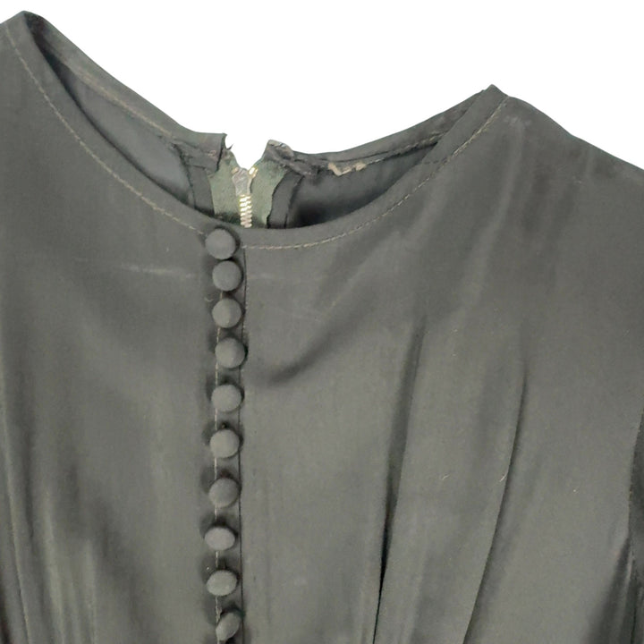 Black Ozzie Clarke Sheer Ruffle Sleeve Maxi Dress - S - Think Vintage