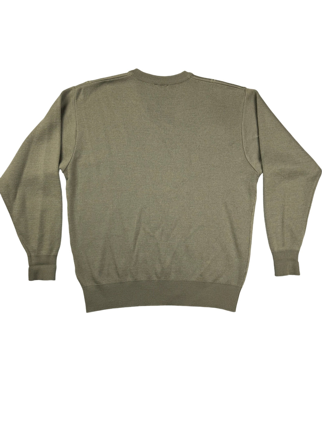 Modern Green Long Sleeve Wool Acrylic Sweater - M