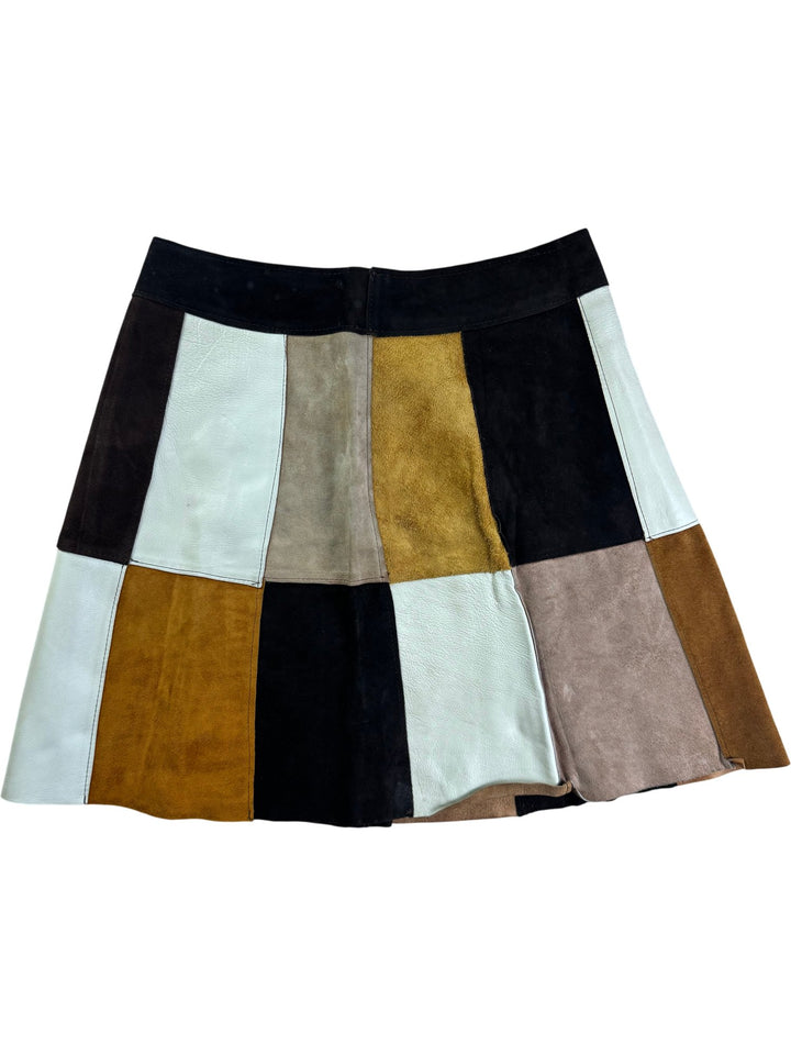 1970s Suede Patchwork Mini Skirt - W29