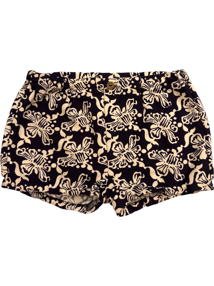 Retro Floral Patterned High Waisted Shorts - XS - Think Vintage
