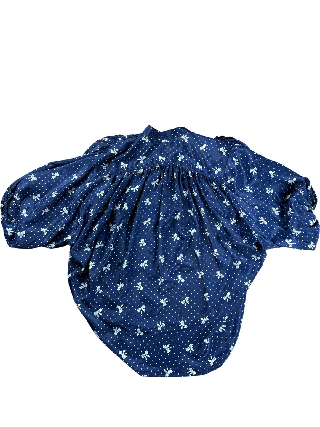Navy Floral Patterned Blouse - One Size