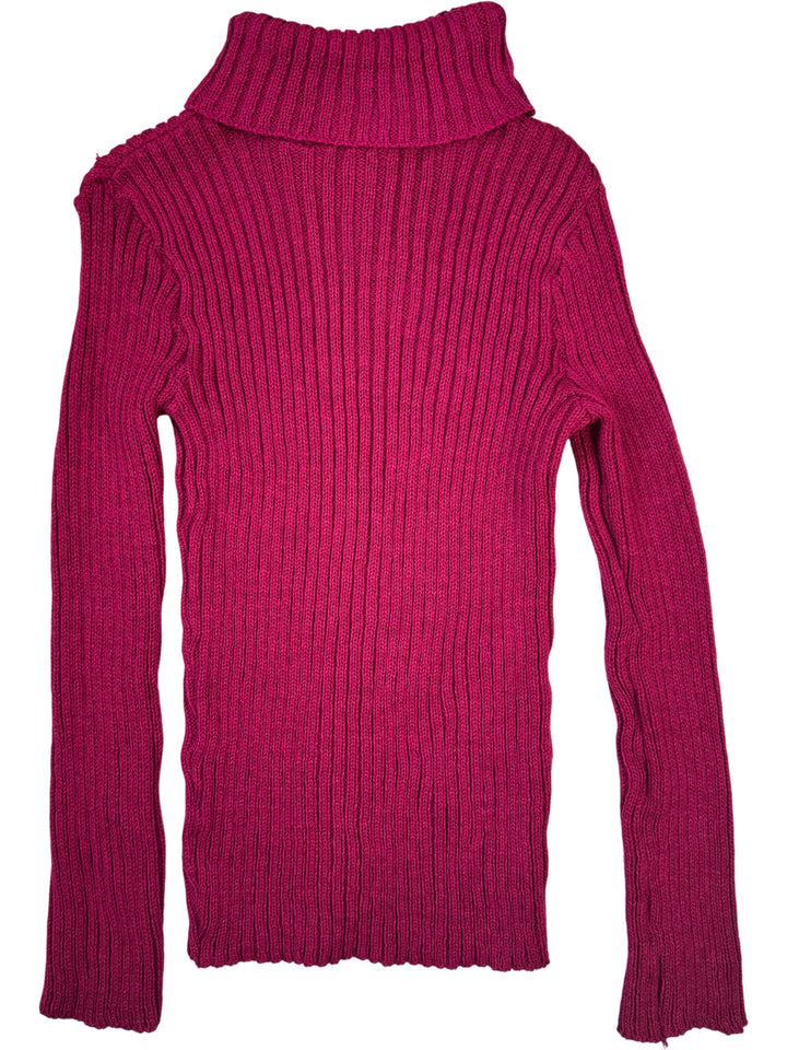 Ribbed Knit Turtleneck Sweater - S - Think Vintage