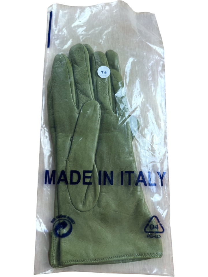 Italian 7½ Green Leather Gloves - M