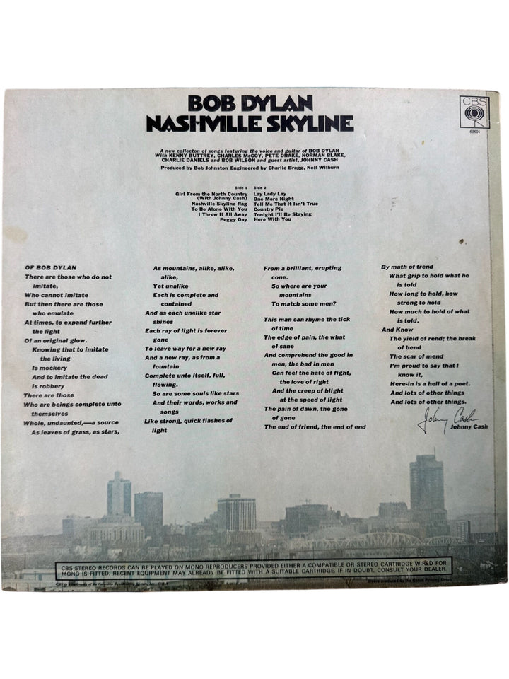 Bob Dylan Nashville Skyline Vinyl - Very Good
