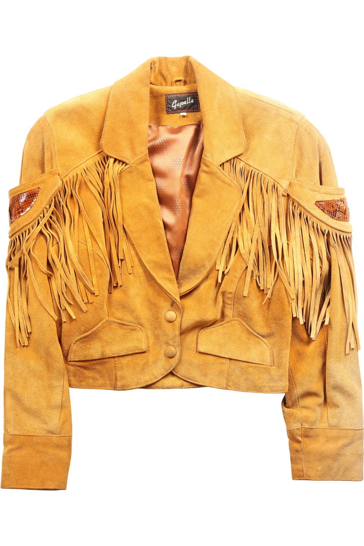 1970s Gapelle Suede Fringe Jacket - S - Think Vintage
