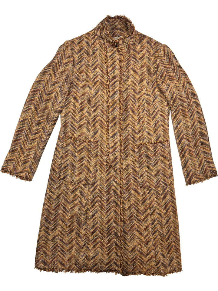 Wallis Chevron Pattern Overcoat - M