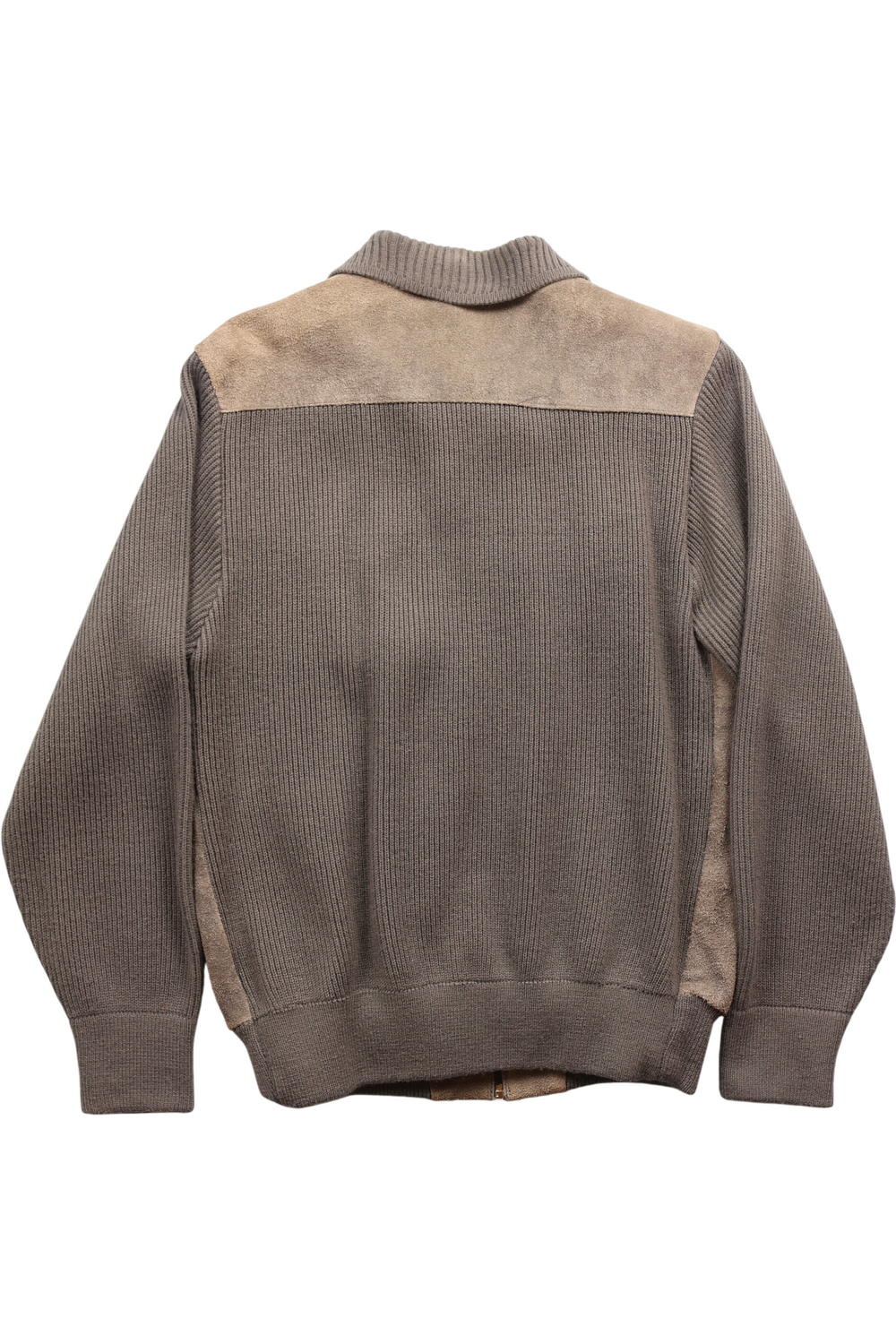 1960s Suede and Knit Cardigan - Think Vintage