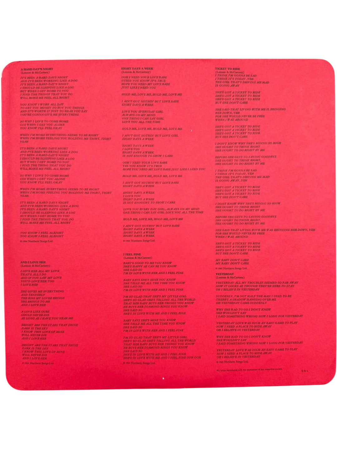 The Beatles Red Vinyl 1962-1966 Album - Very Good