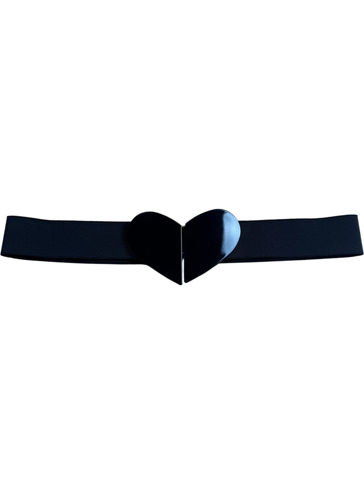 Black Heart Buckle Belt - One Size