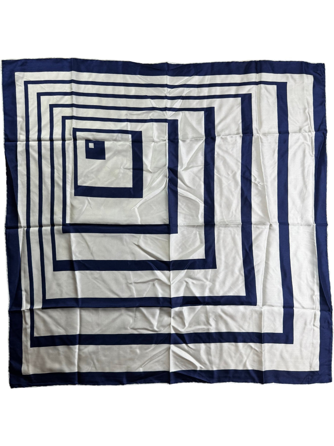 Navy Geometric Pattern Square Scarf