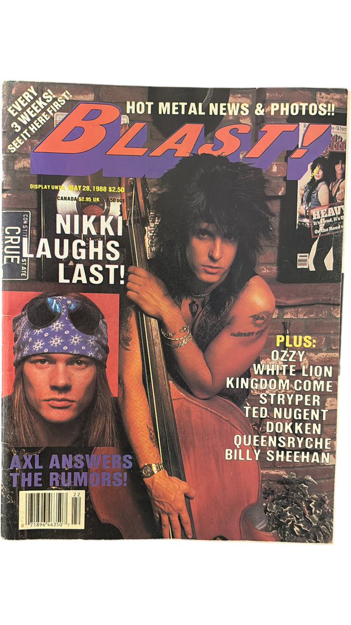 Blast Magazine Axl Nikki Metal News Photos May 1988 Vintage Collectable