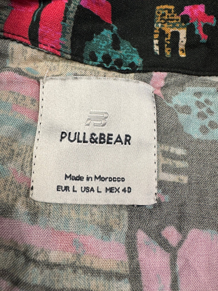 Pull & Bear Multicolour Patterned Short Sleeve Shirt - L