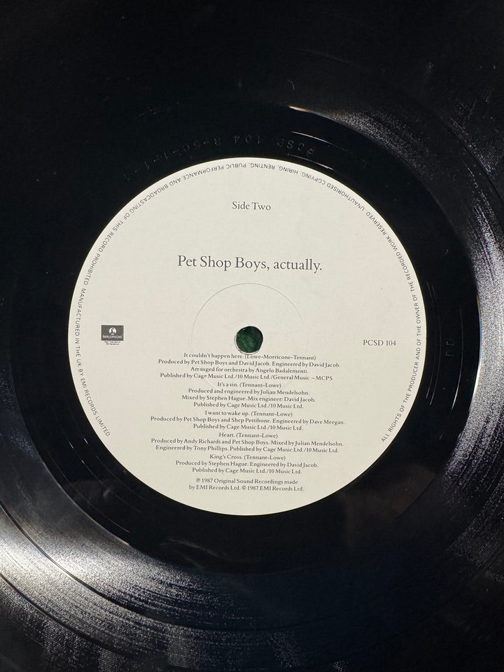 Pet Shop Boys Actually Vinyl Record - Think Vintage
