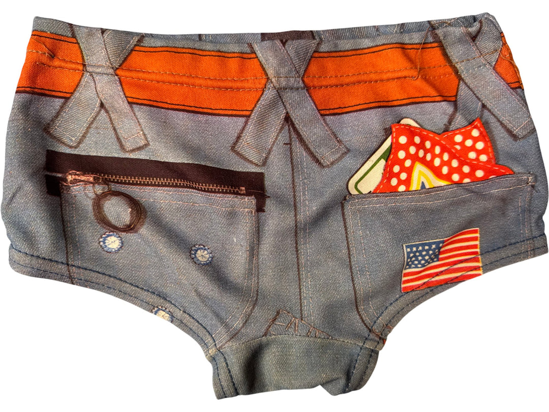 1970s Swim Trunks with Fun Print - Age 2/3
