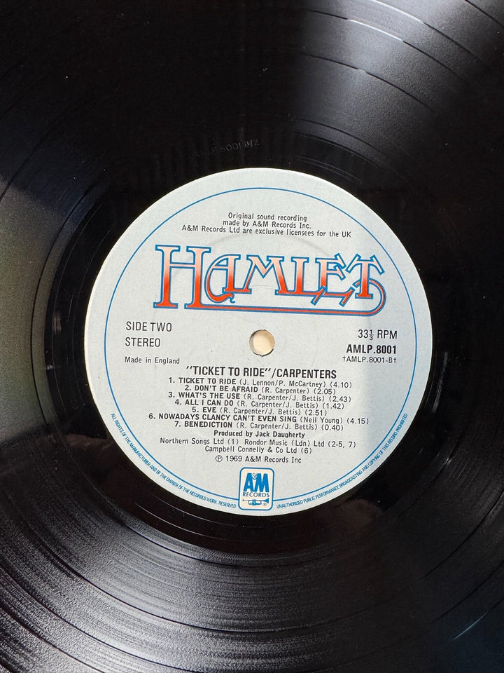Carpenters Ticket To Ride Vinyl Record - Very Good
