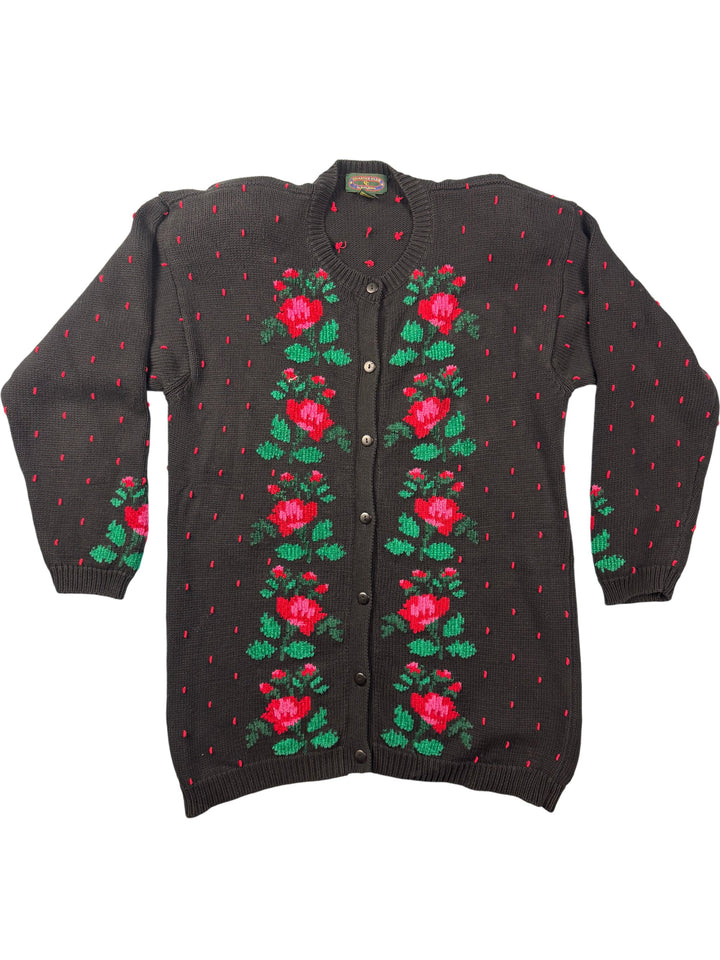 Charter Club Floral Knit Cardigan - Think Vintage