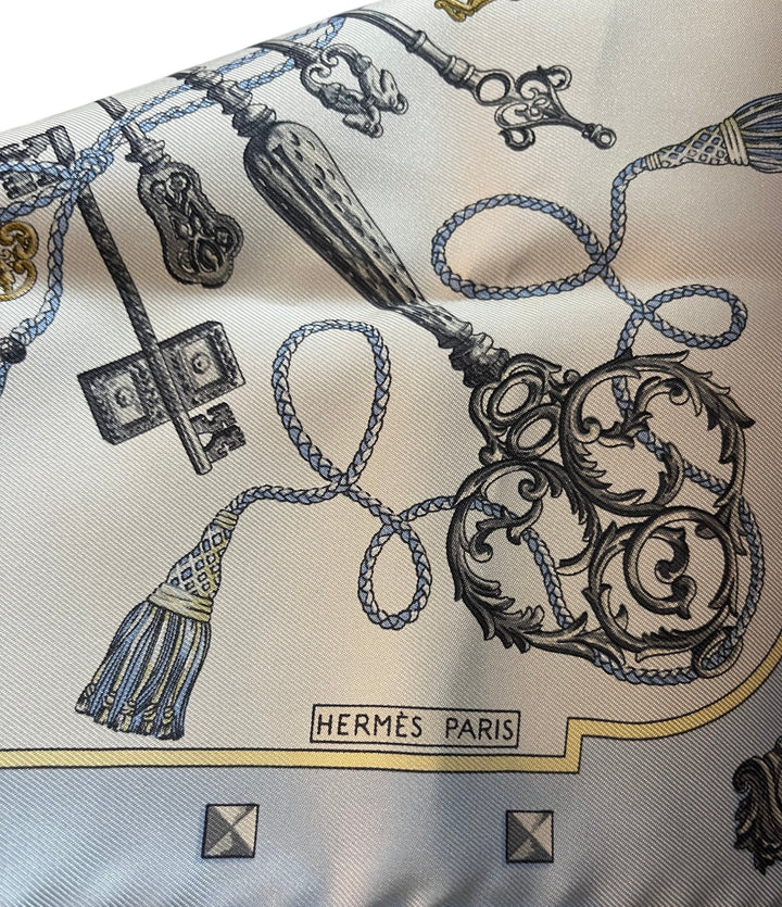 Hermès Paris Key Patterned Silk Scarf