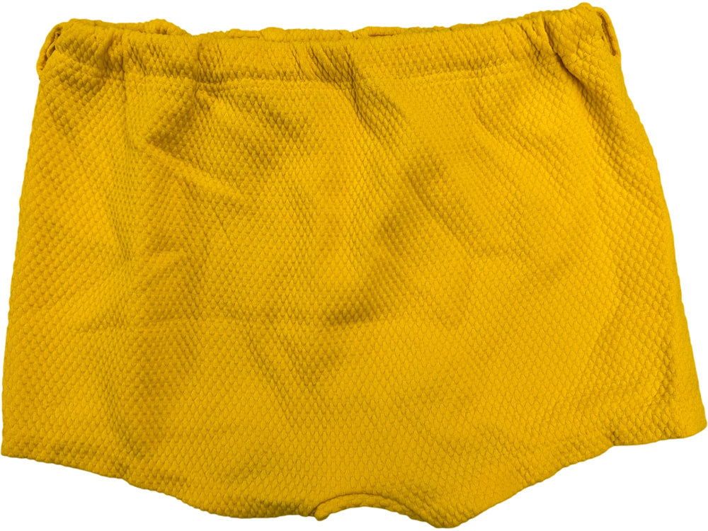 Textured Yellow Shorts - Think Vintage