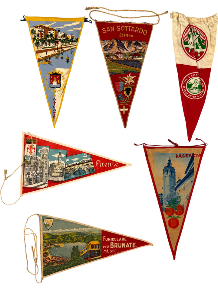 Collection Of Vintage Souvenir Pennants
