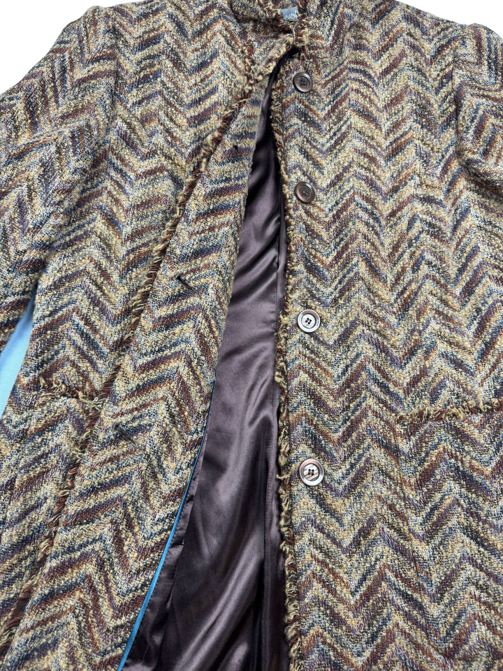 Wallis Chevron Pattern Overcoat - M