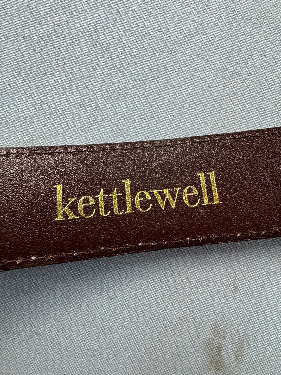 Teal Suede Belt With Brass Buckle