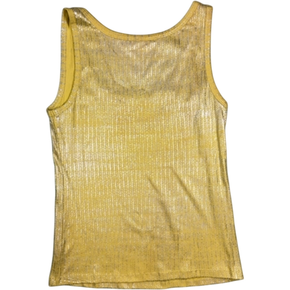 Yellow Shimmer Tank Top by South - Think Vintage