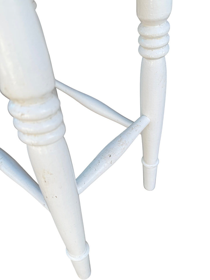 White Mosaic Seat Folding Stool - Think Vintage