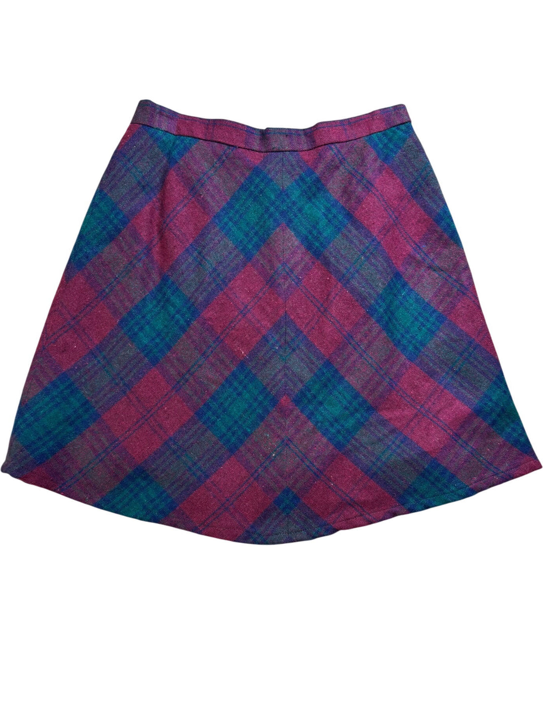 Plaid A-Line Wool Skirt