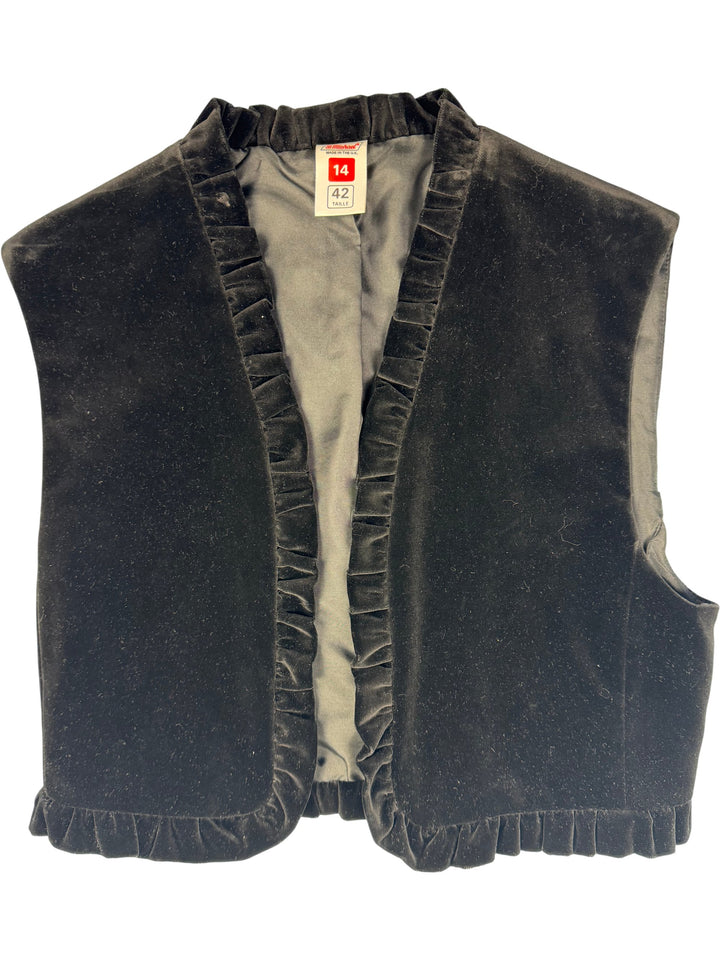 St Michael Black Velvet Dress Ensemble - S