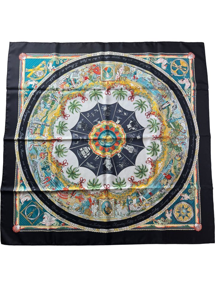 Hermès Paris Silk Scarf with Multicolor Design