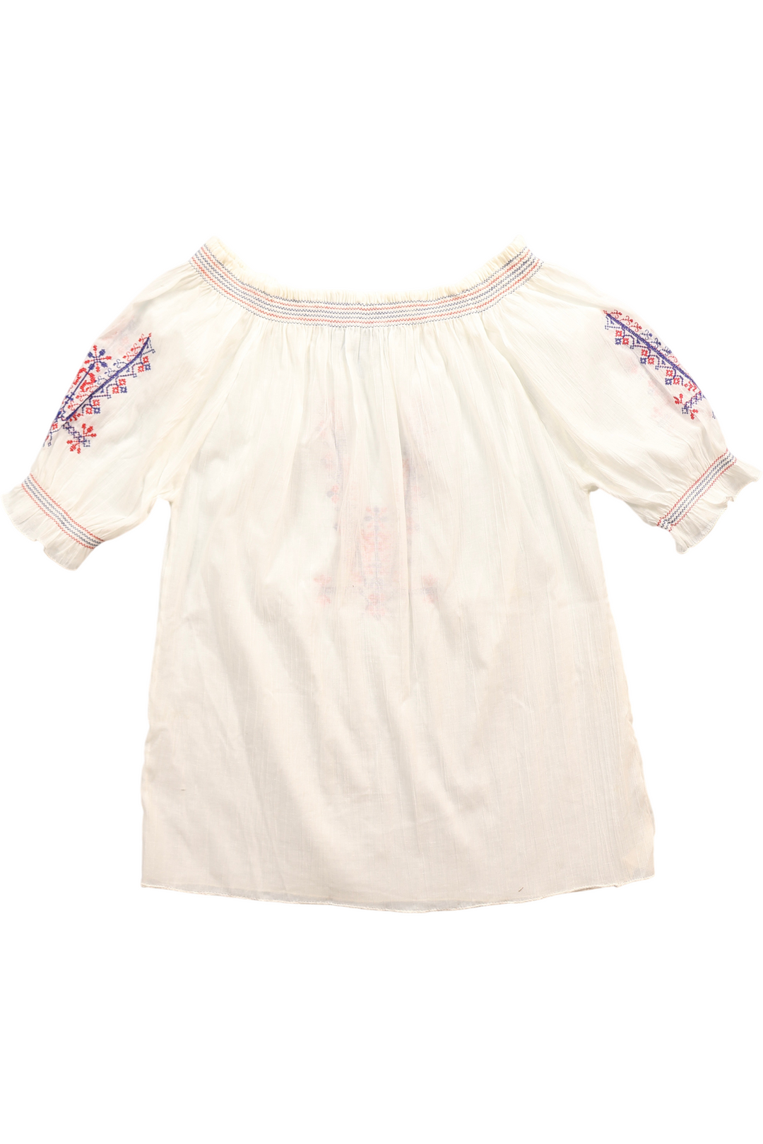 1970s Hungarian Style Smocked Blouse - M - Think Vintage