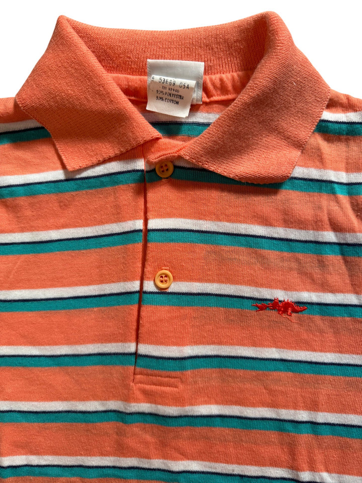 1980s Sears Striped Short Sleeve Polo Shirt - Age 8/9