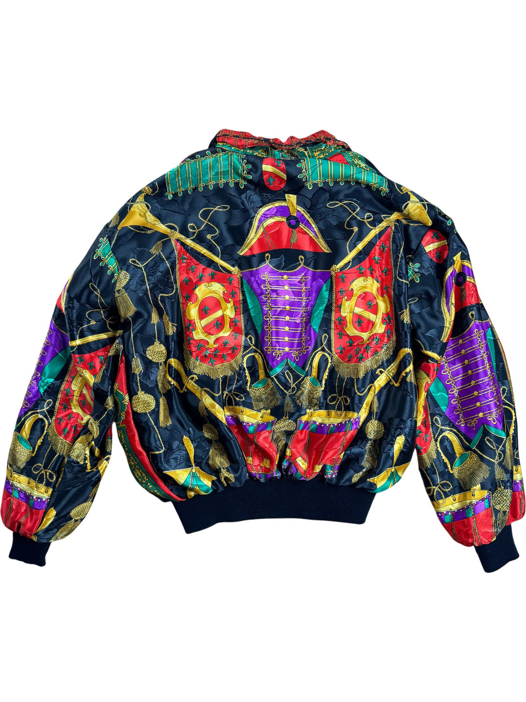 Multicolour Baroque Pattern Bomber Jacket - L