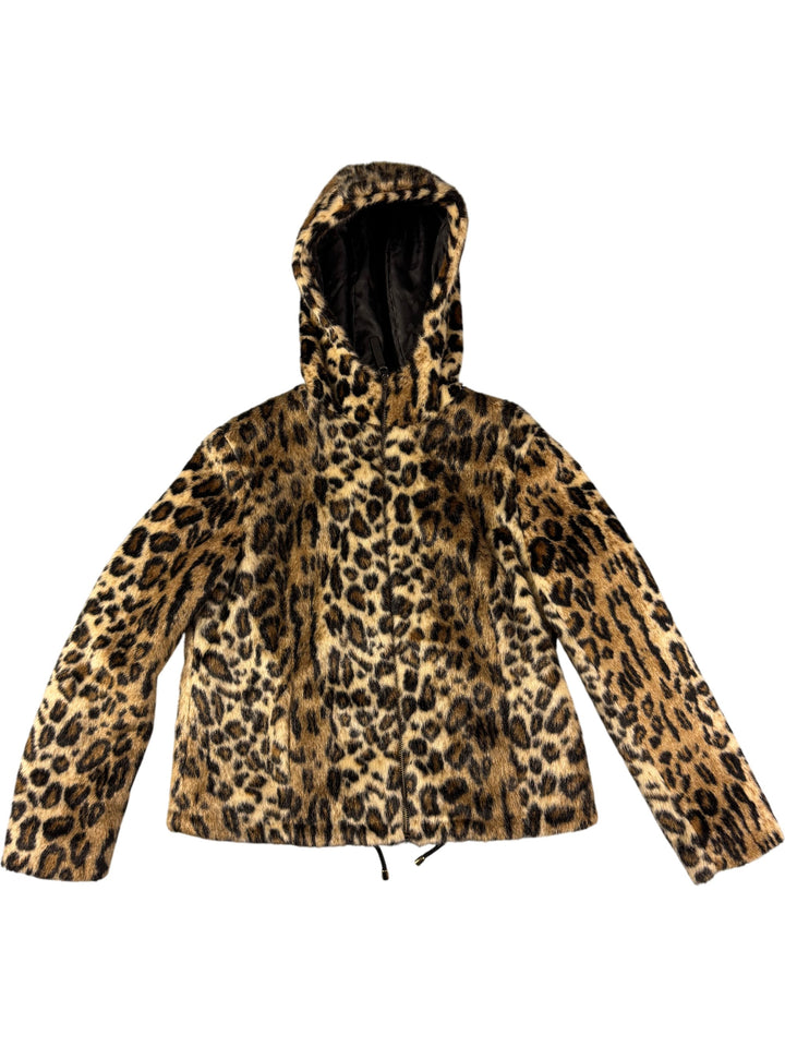 Per Una Leopard Print Hooded Jacket - S