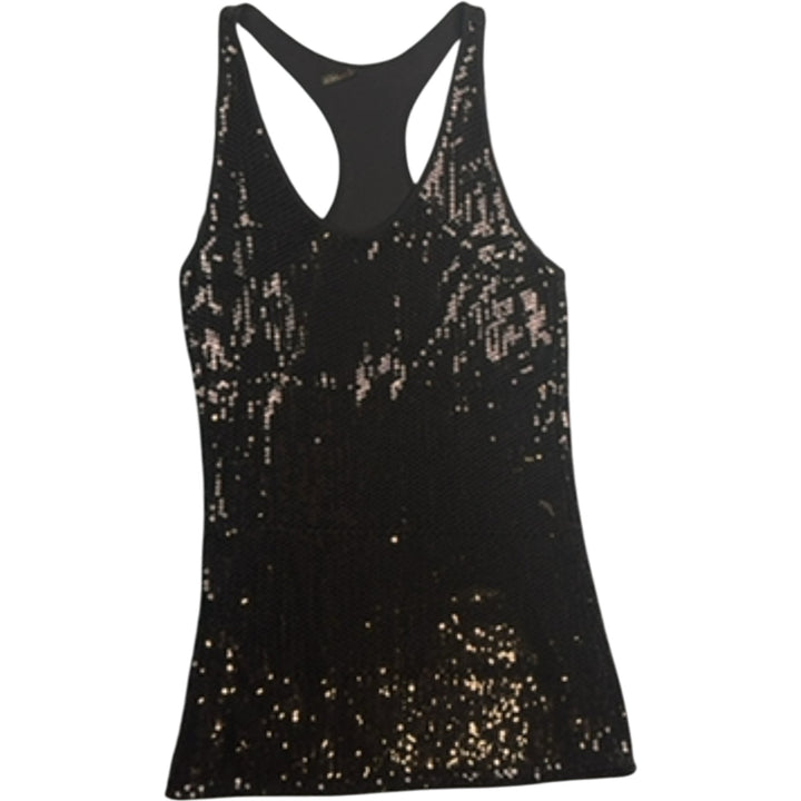 Black Sequin Racerback Tank Top - Think Vintage