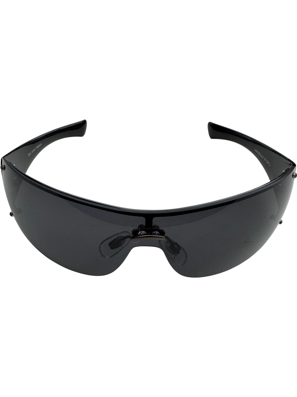 Futuristic Black Wraparound Sunglasses - Think Vintage