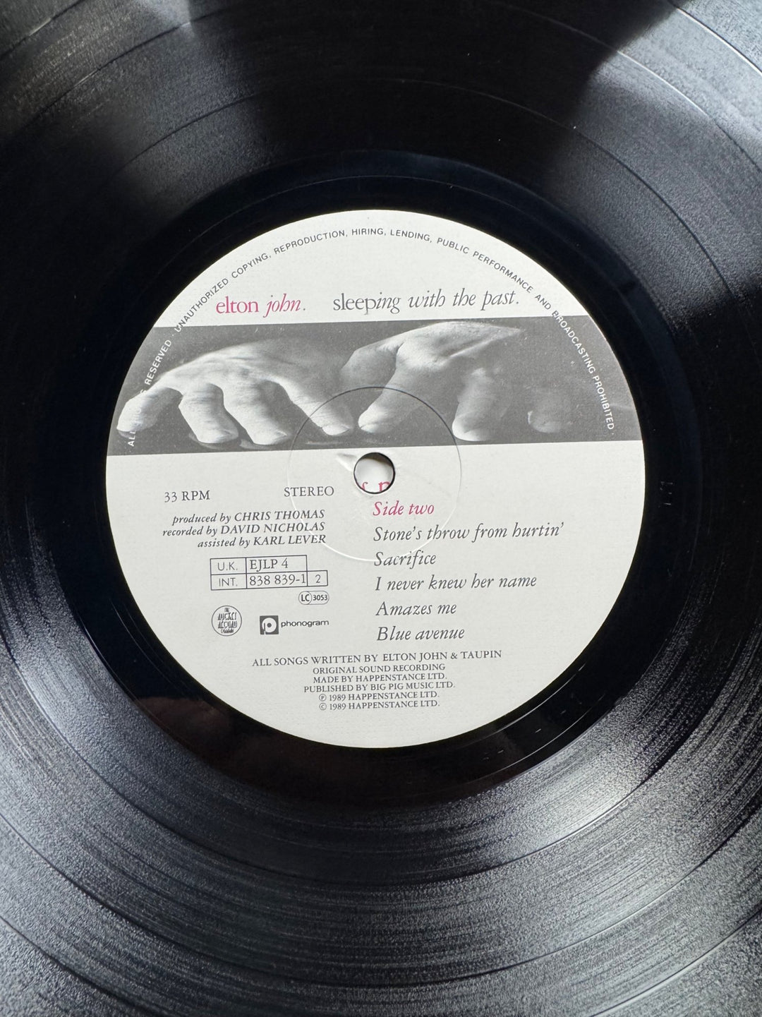 Elton John Sleeping With The Past Vinyl - Very Good+