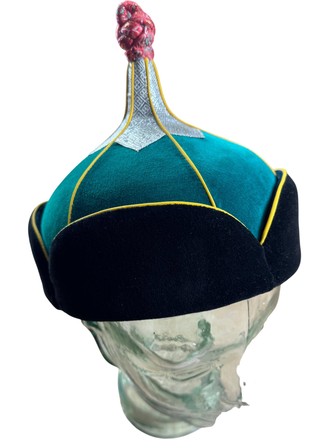 Traditional Green and Black Mongolian Hat