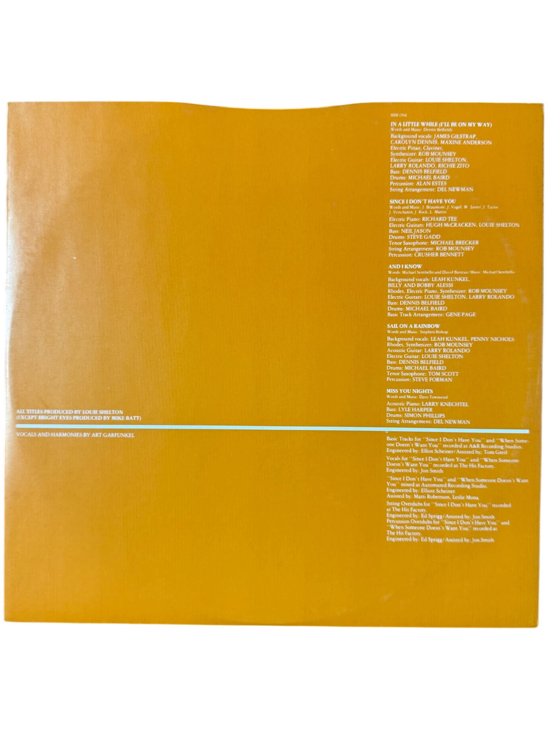 Art Garfunkel Fate For Breakfast Vinyl Record - Very Good