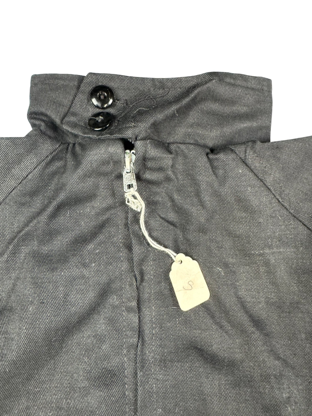 1980s Black Bomber Jacket With Tartan Lining - Age 8/9