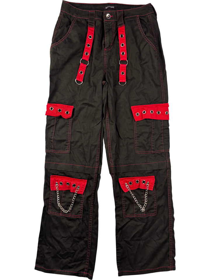 Hot Topic Black Pants with Red Accents - S