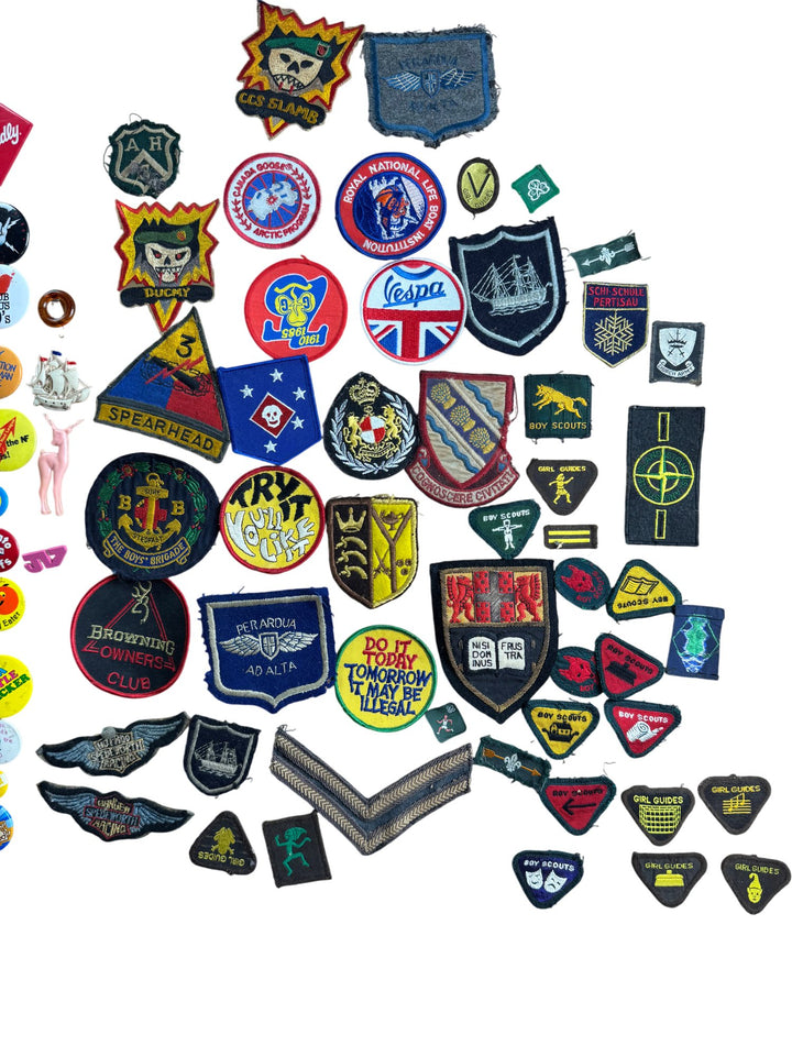 Assorted Collectible Pins and Badges Set