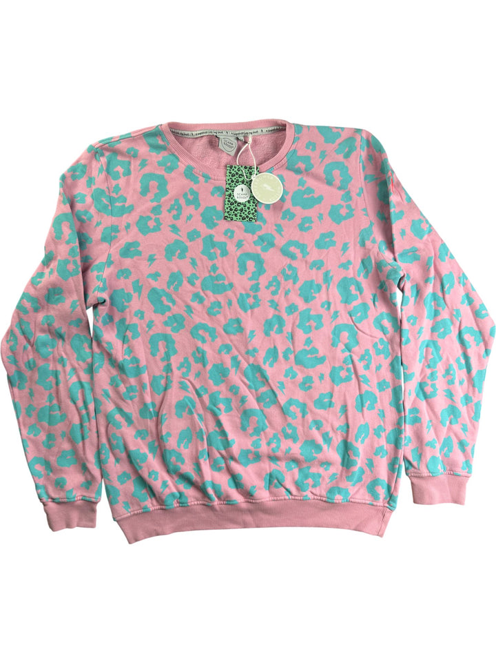 Scamp & Dude Pink Leopard Print Jumper - M