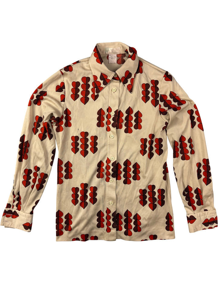 1970s Italian Patterned Long Sleeved Shirt