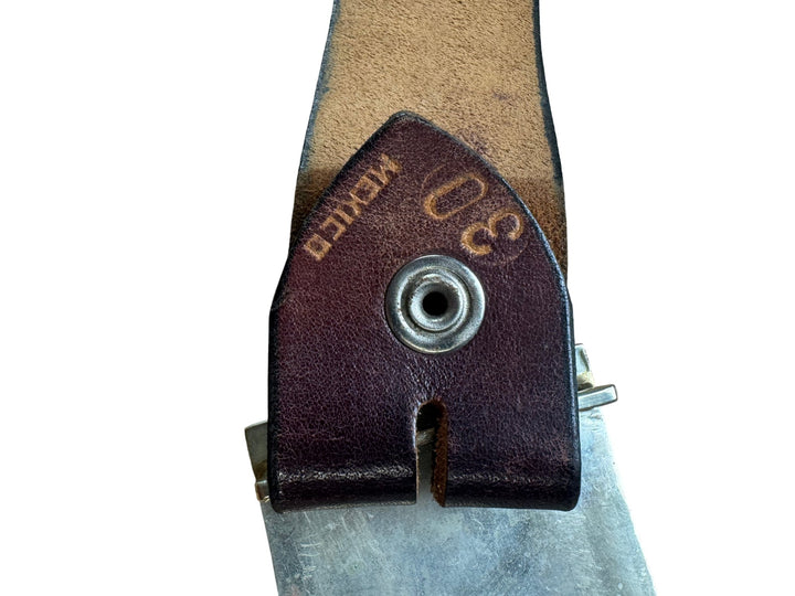 Artisan Leather Belt with Decorative Buckle - W28-33
