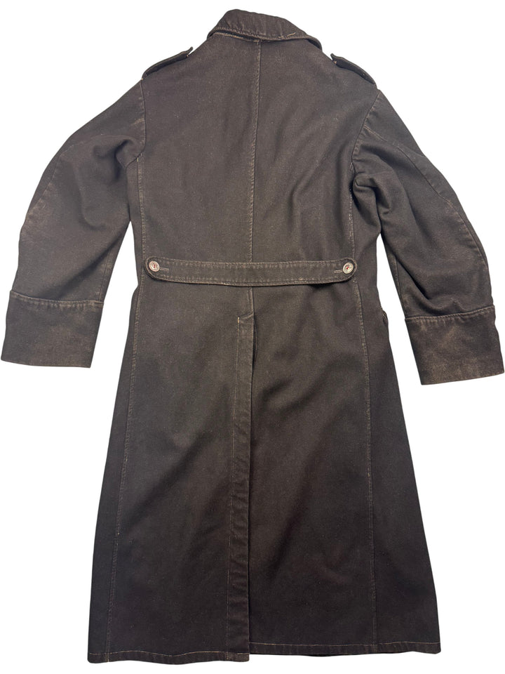 1940s Swedish  Military Double Breasted Trench Coat - M